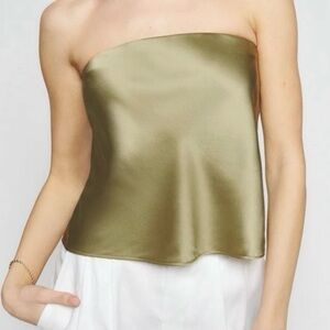 Reformation Olive Satin Camisole